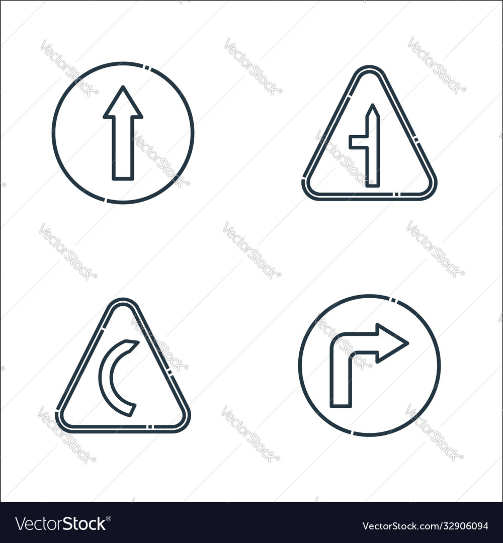 Signaling line icons linear set quality