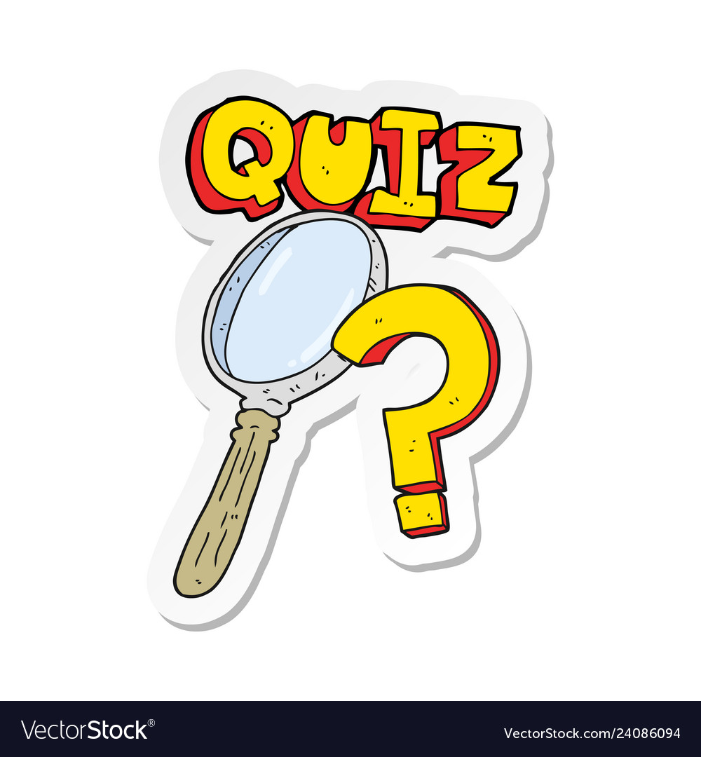 Sticker Of A Cartoon Quiz Symbol Royalty Free Vector Image