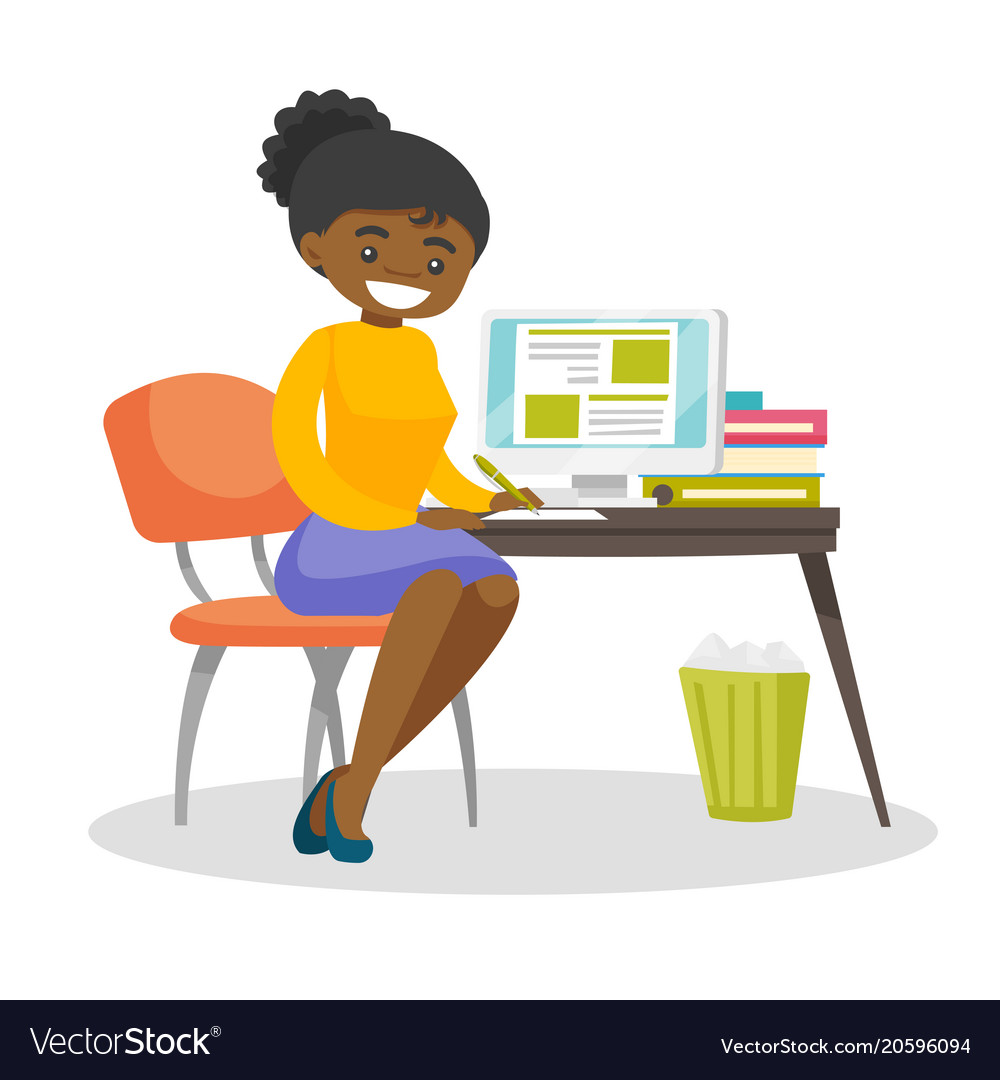 Student Studying on Computer