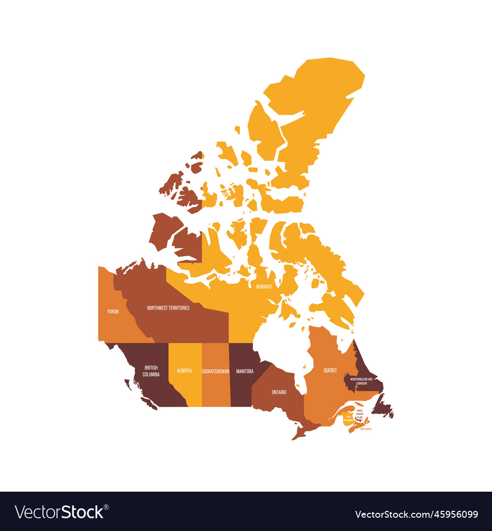 Canada political map of administrative divisions Vector Image