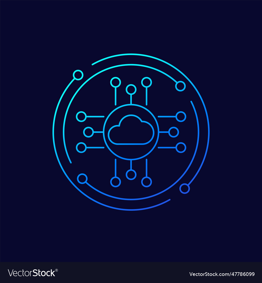 Cloud platform icon linear design