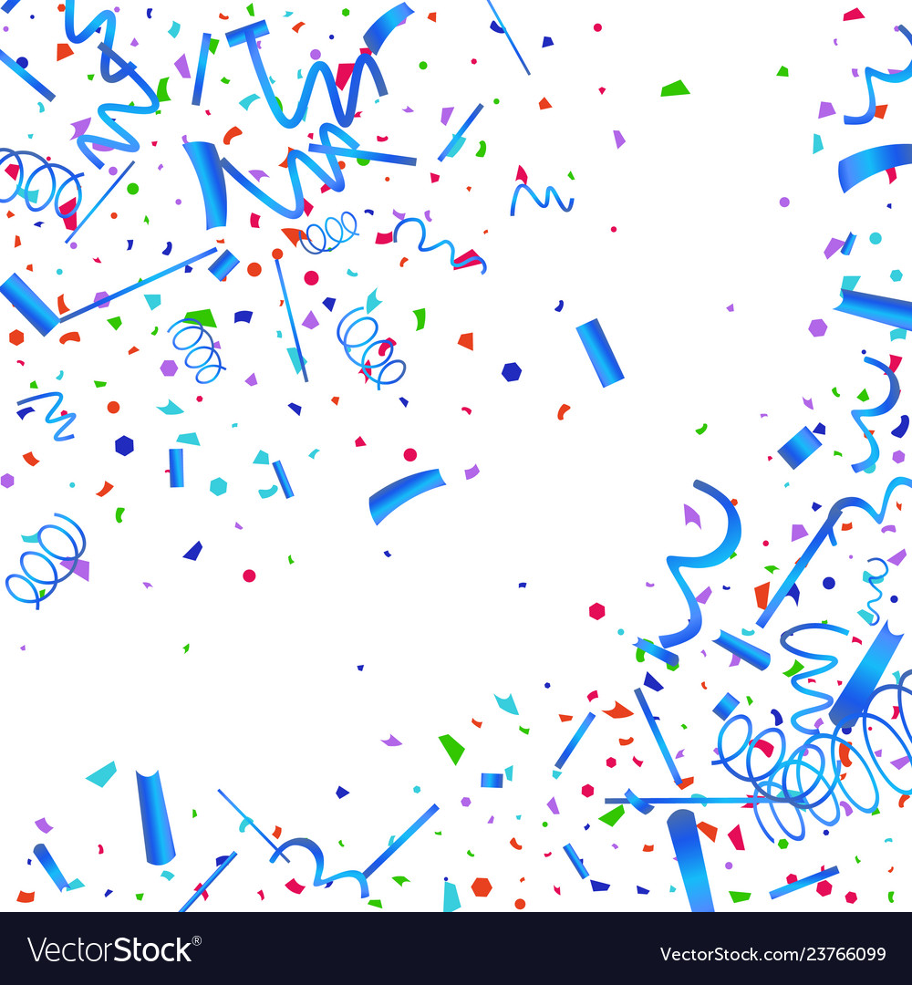 Colorful confetti on white background