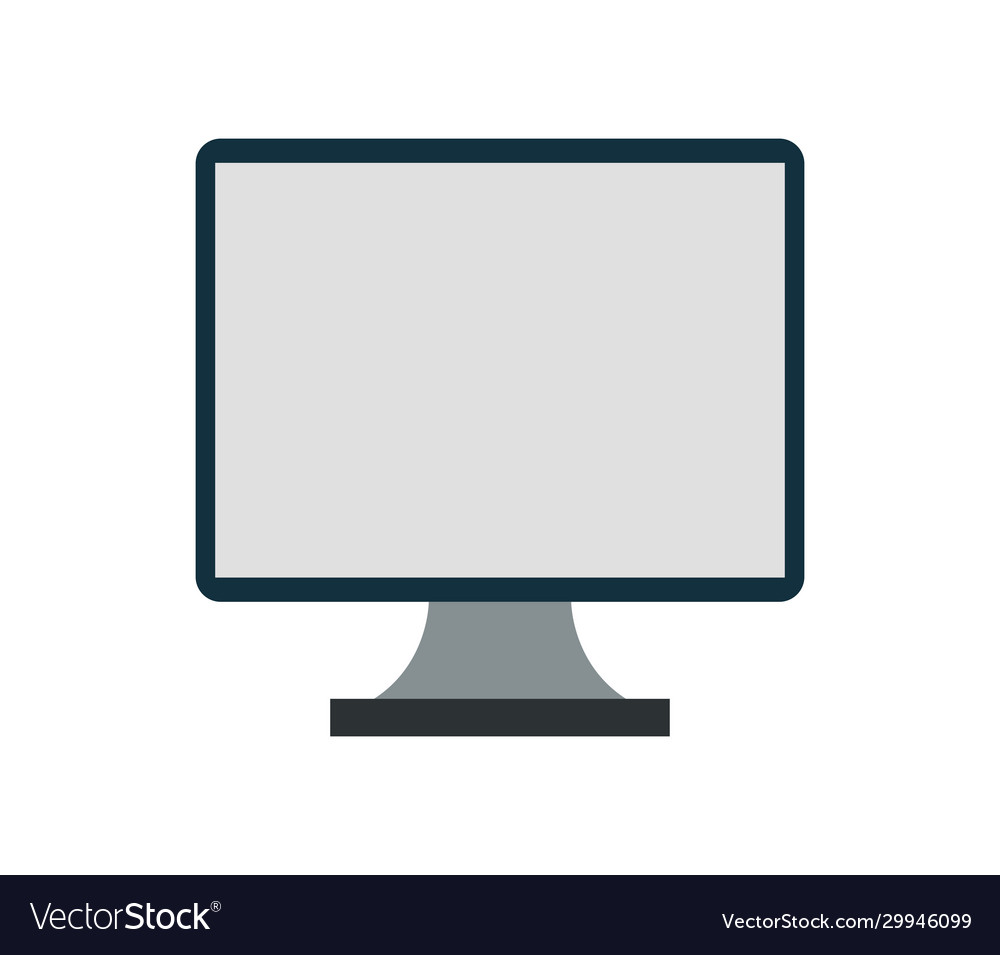 Computer monitor icon in on white background