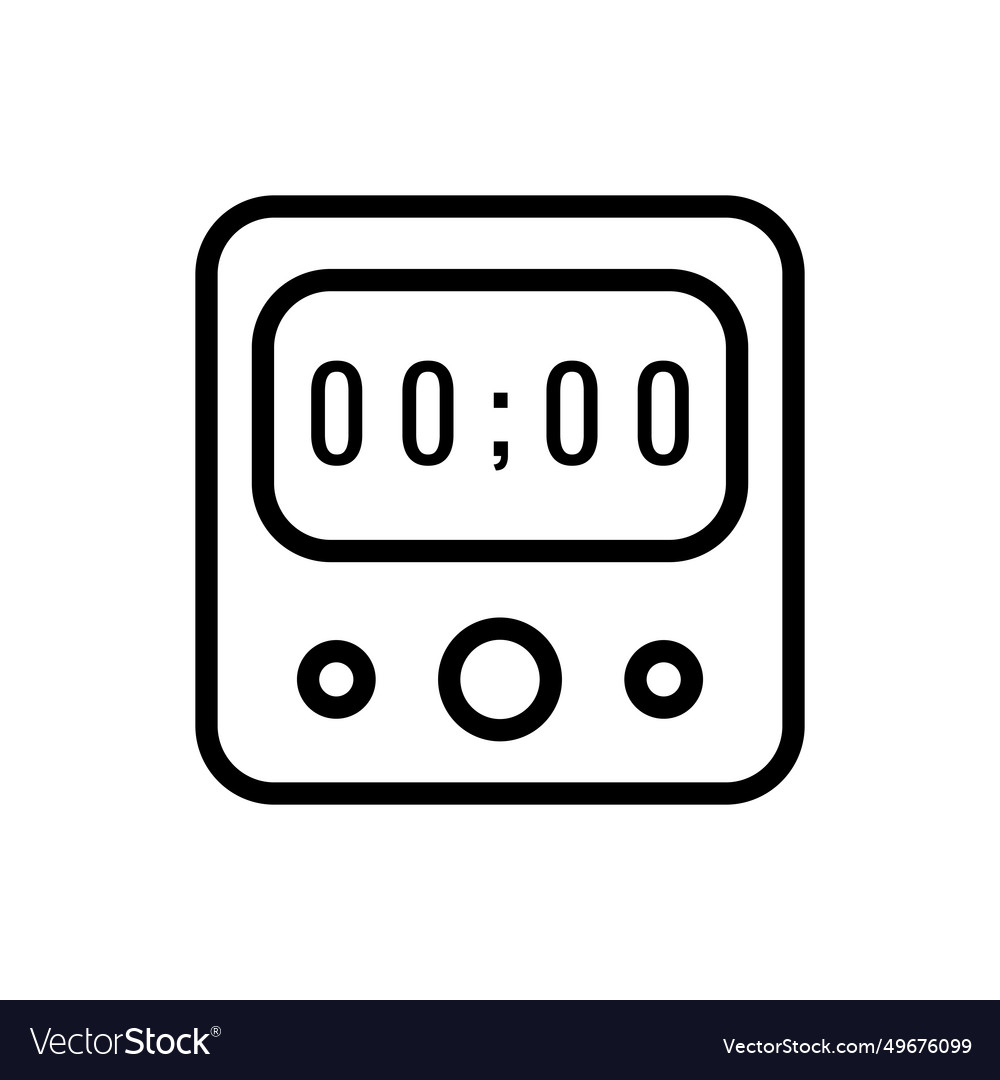 Digital alarm line icon logo Royalty Free Vector Image