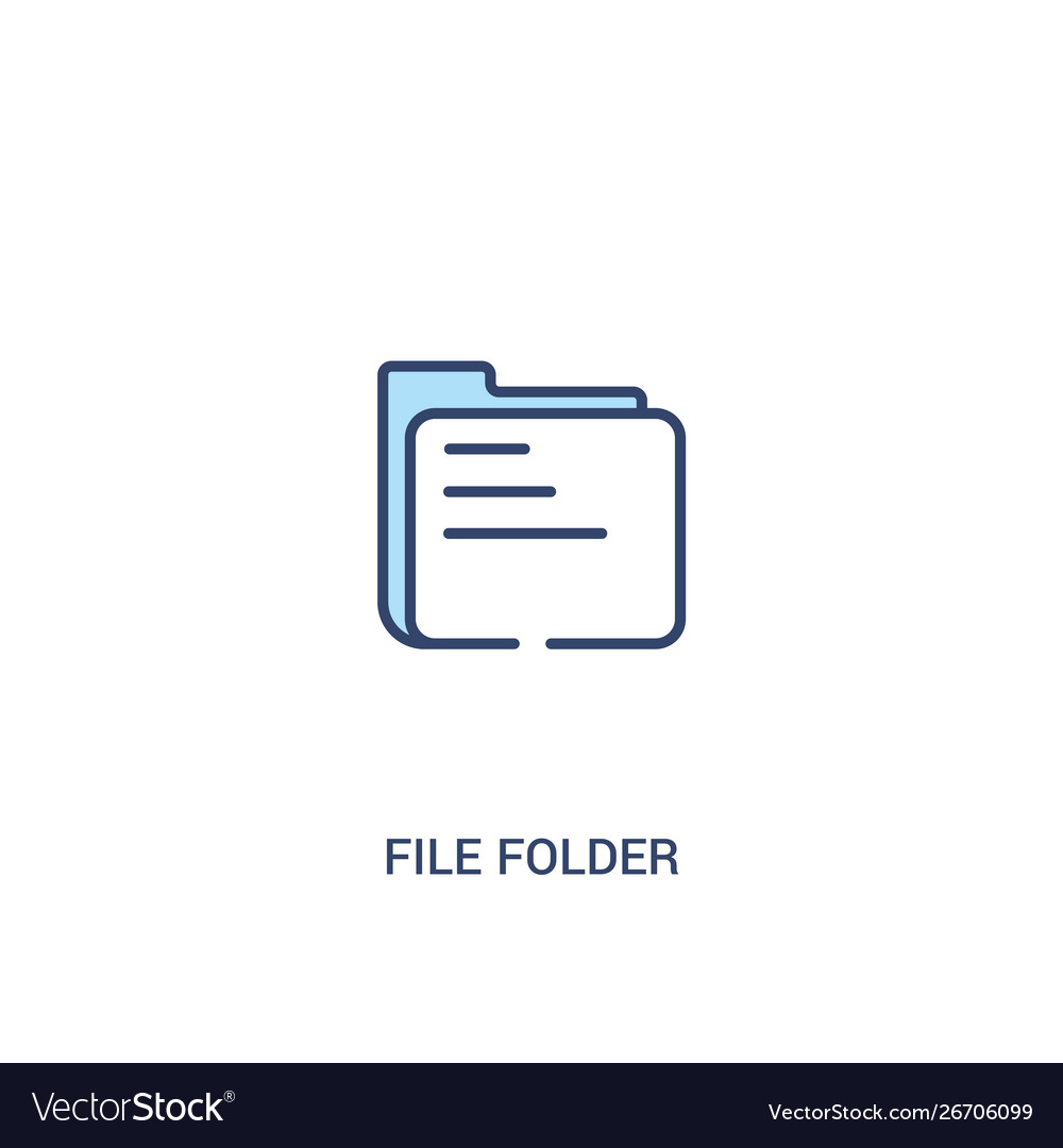 File folder concept 2 colored icon simple line vector image File folder concept 2 colored icon simple line