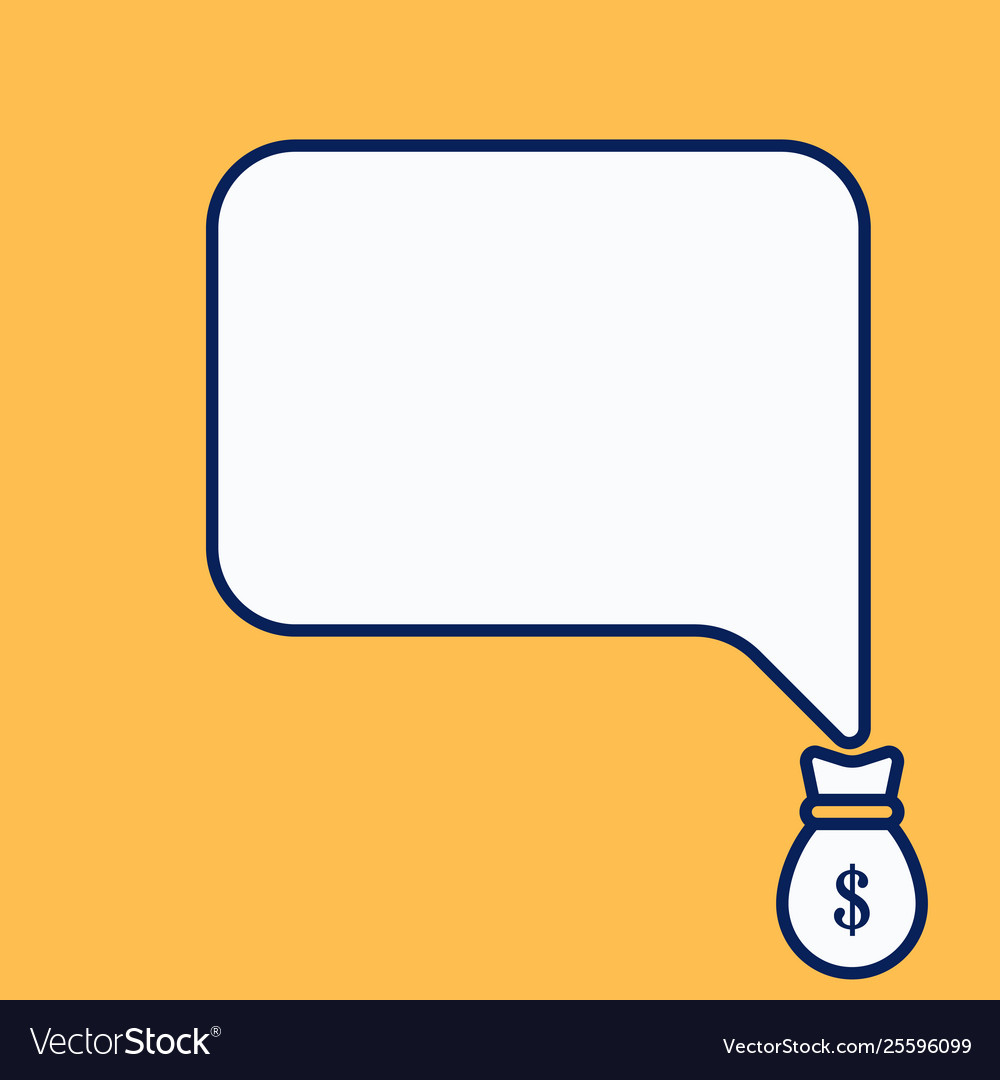 Isolated front view speech bubble pointing down vector image Isolated front view speech bubble pointing down