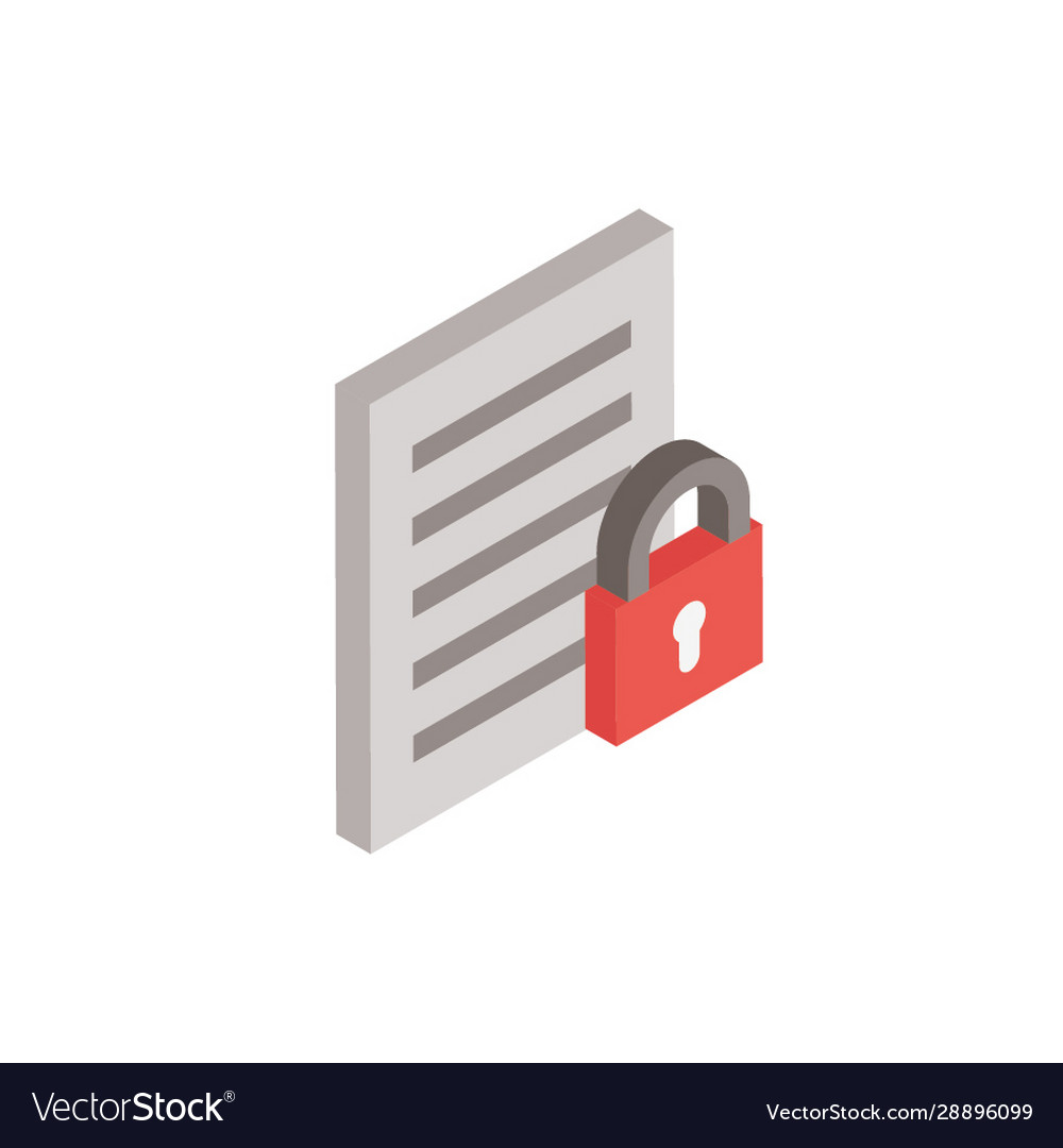 Paper document with padlock icon