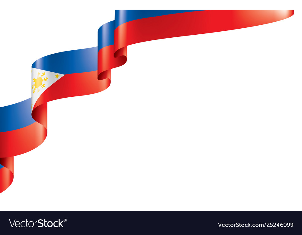 Philippines flag on a white Royalty Free Vector Image