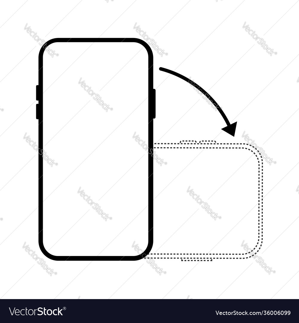 Rotate smartphone isolated icon device rotation Vector Image Rotate smartphone isolated icon device rotation