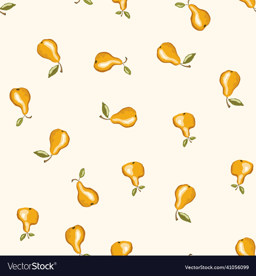 Seamless pattern with pear on white background