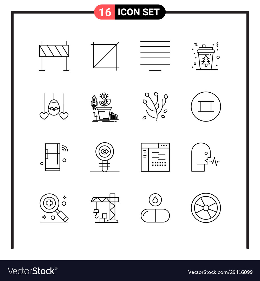 Set 16 line style icons for web and mobile