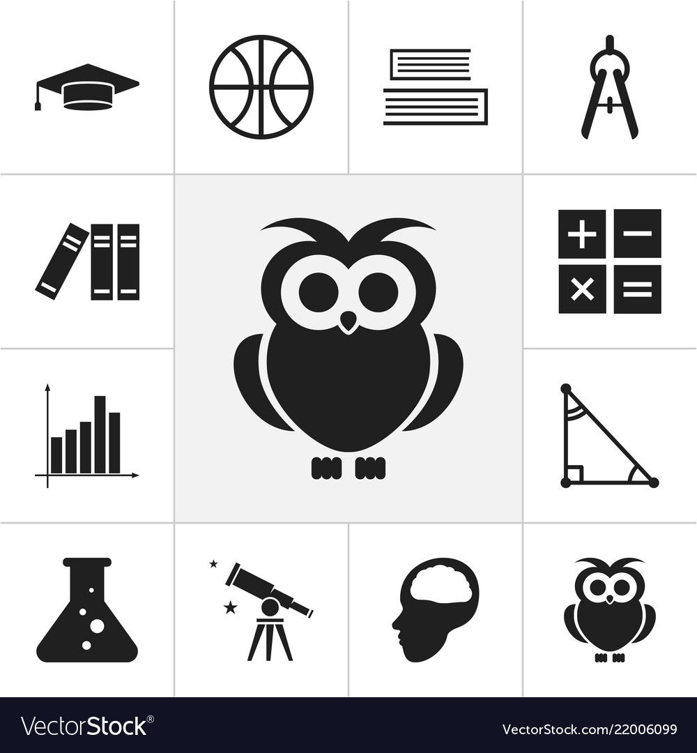 Set of 12 editable teach icons includes symbols vector image Set of 12 editable teach icons includes symbols