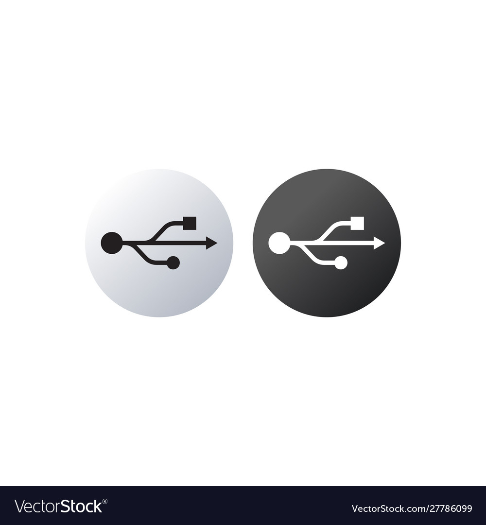Usb symbol icon set button for web site vector image Usb symbol icon set button for web site
