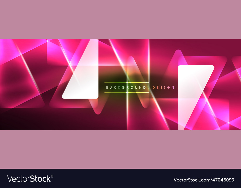 Vibrant geometric neon shiny line background Vector Image