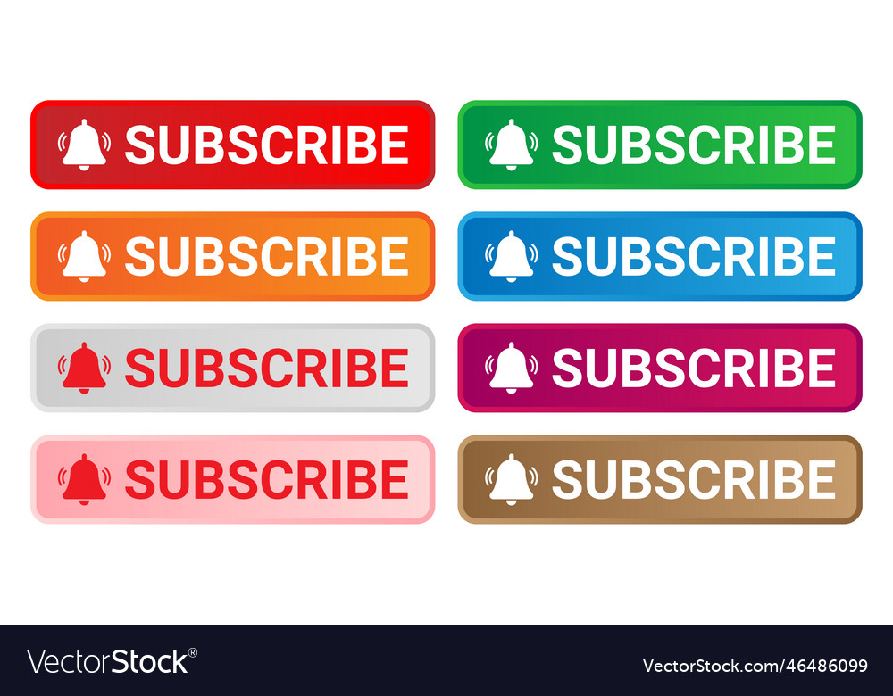 Youtube subscribe button collection 3d