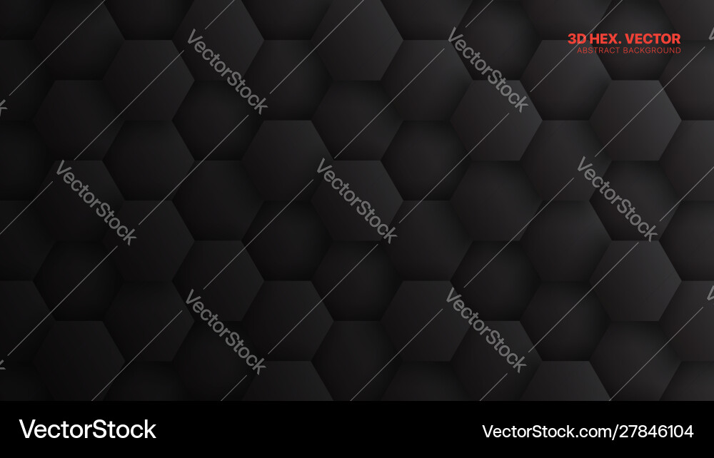 3d hexagons pattern technology dark gray abstract Vector Image