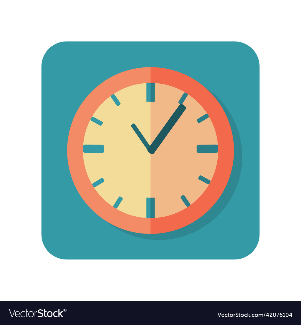 Abstract clock button icon on white background