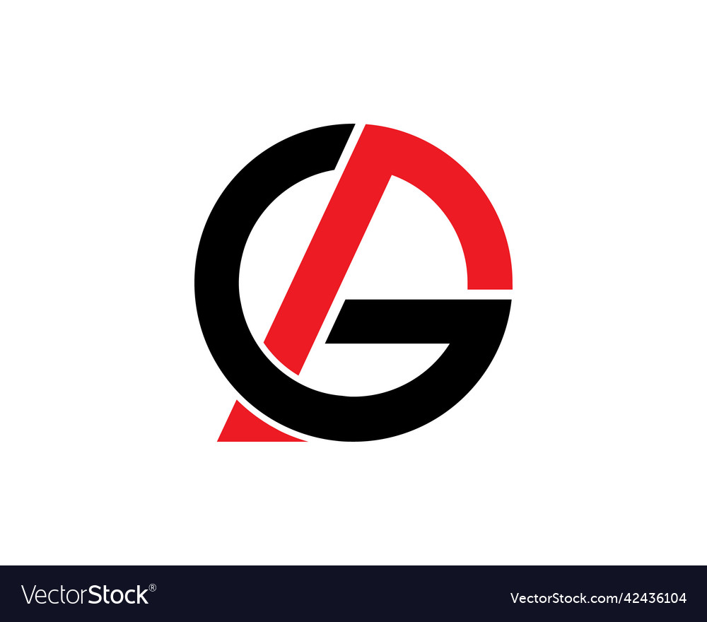 Alphabet letter gd gp round design logo template