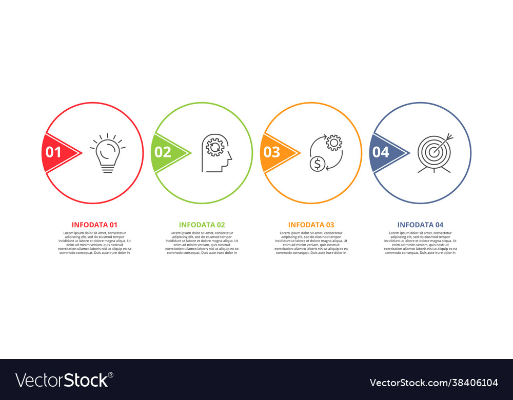 Circle elements graph diagram with 4 steps Vector Image Circle elements graph diagram with 4 steps