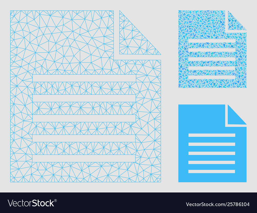 Document mesh 2d model and triangle mosaic vector image Document mesh 2d model and triangle mosaic