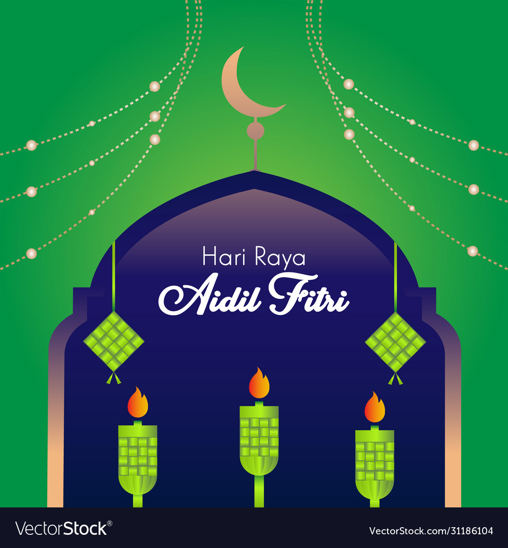 Eid al fitr mosque design background for islamic Vector Image