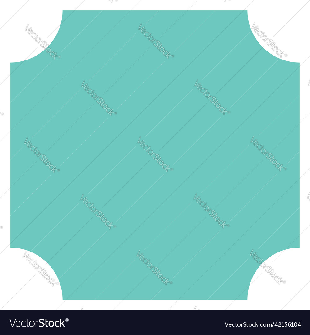 Flat banner button template shape with corner vector image Flat banner button template shape with corner