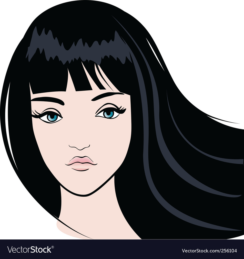 Girl Face Royalty Free Vector Image Vectorstock