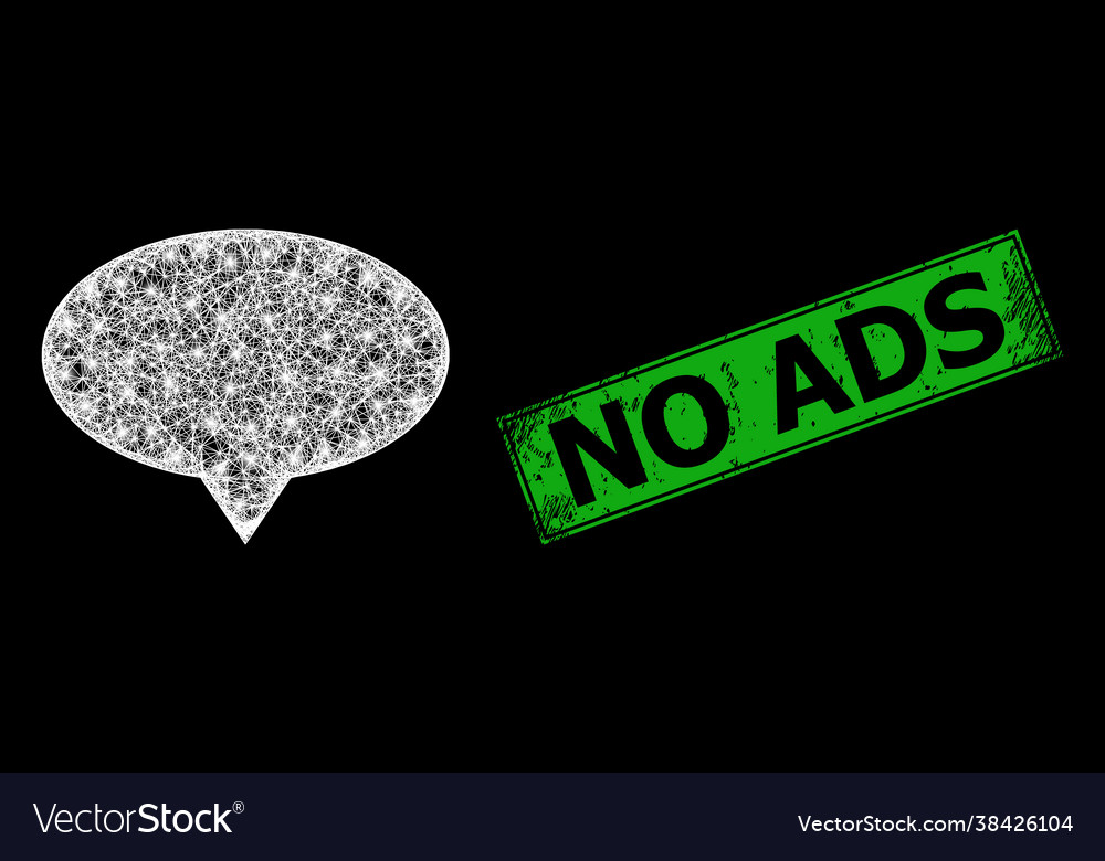 Grunged no ads seal and network banner pointer web