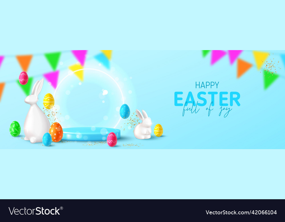 Happy easter holiday banner vector image Happy easter holiday banner