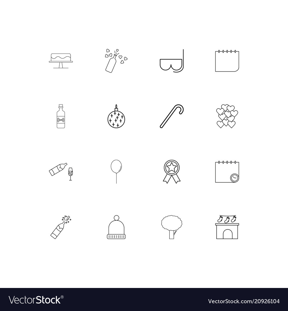 Holidays linear thin icons set outlined simple