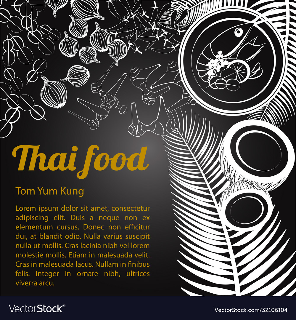 Isolated thai food menu tom yam kung