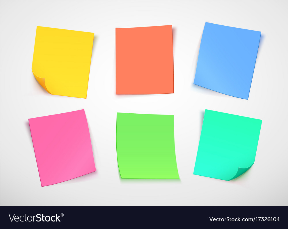 Multicolor Paper Notes Post It Note Royalty Free Vector