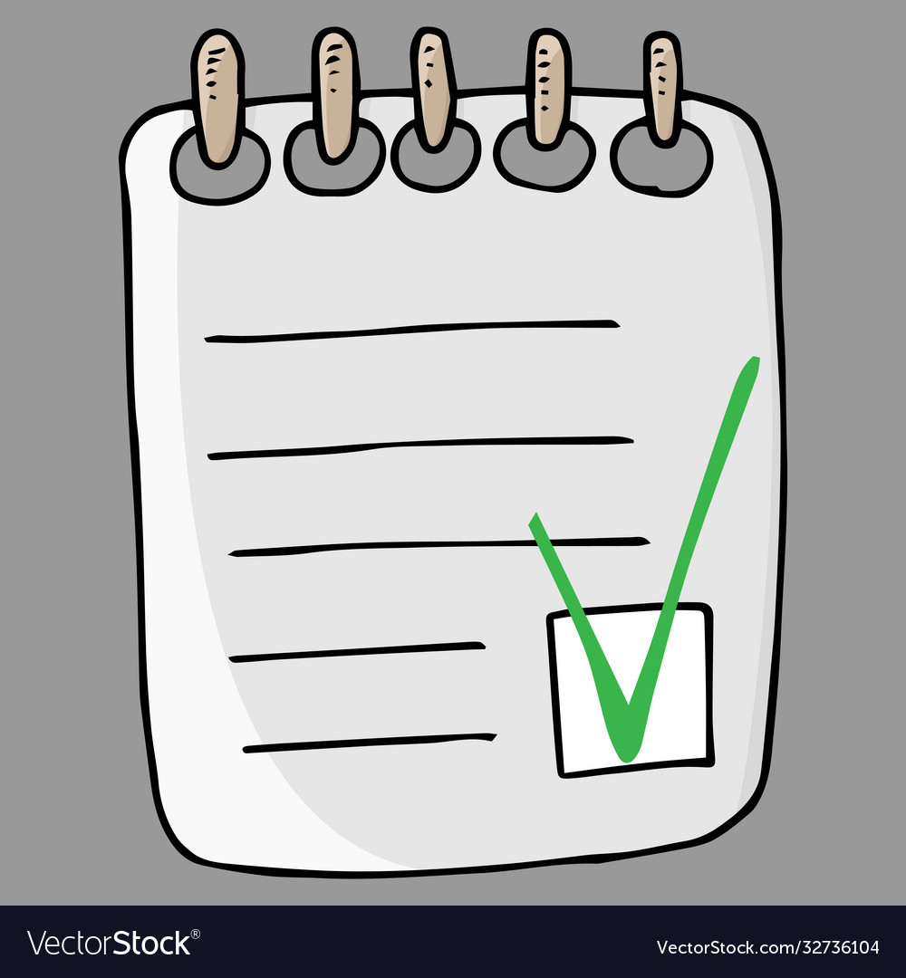 Notebook a blank with marks tax form hand vector image Notebook a blank with marks tax form hand