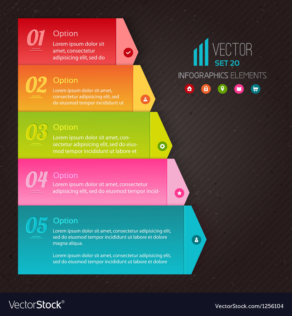 Numbered list of the five colorful elements