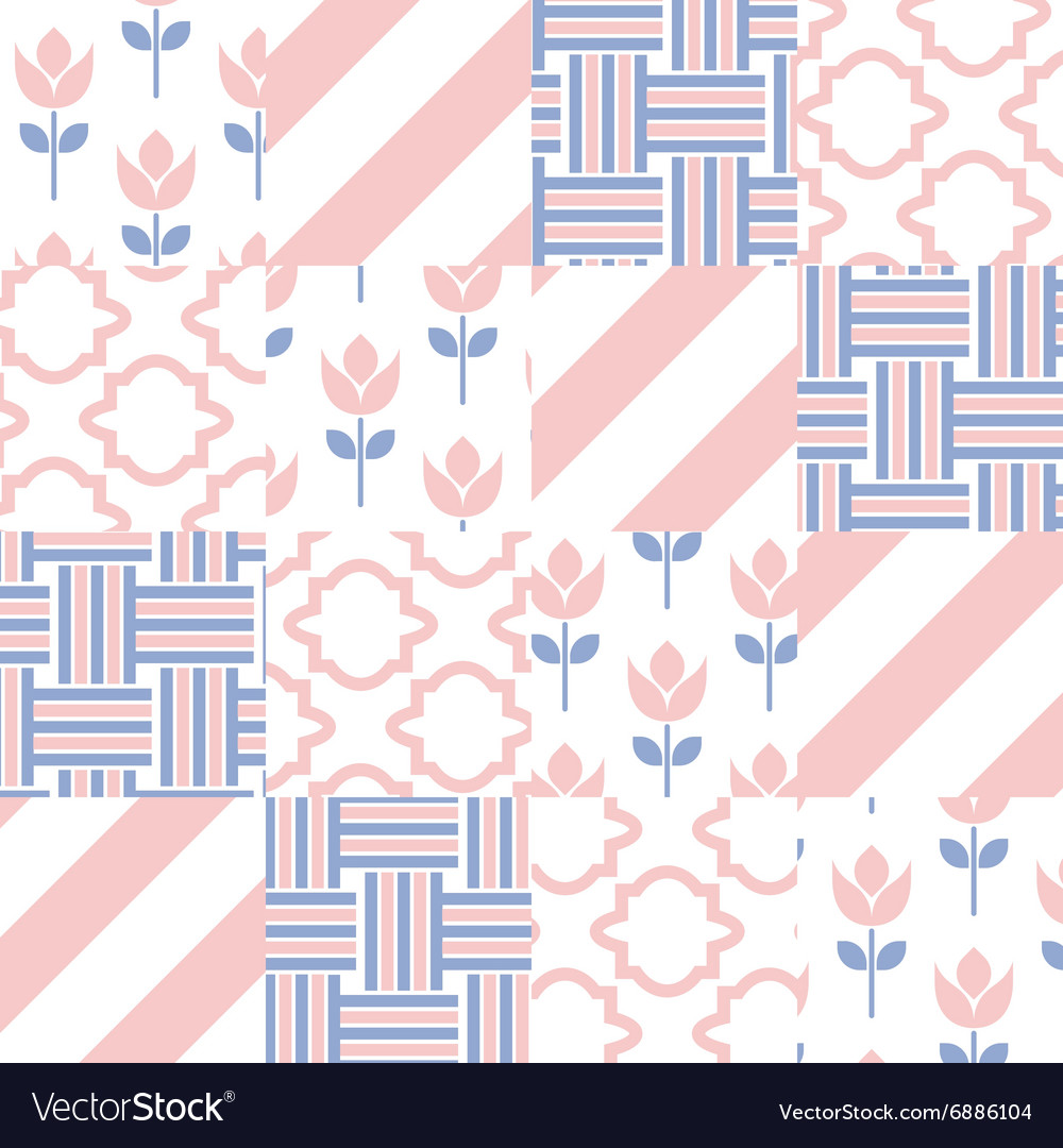 Patchwork quilt pattern tiles