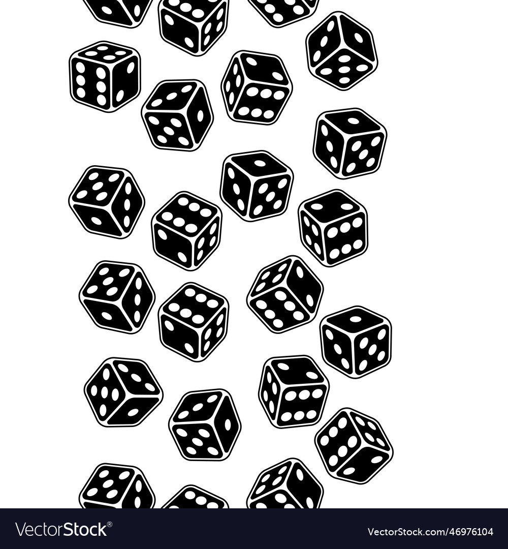 Pattern with playing dice game craps image Vector Image Pattern with playing dice game craps image