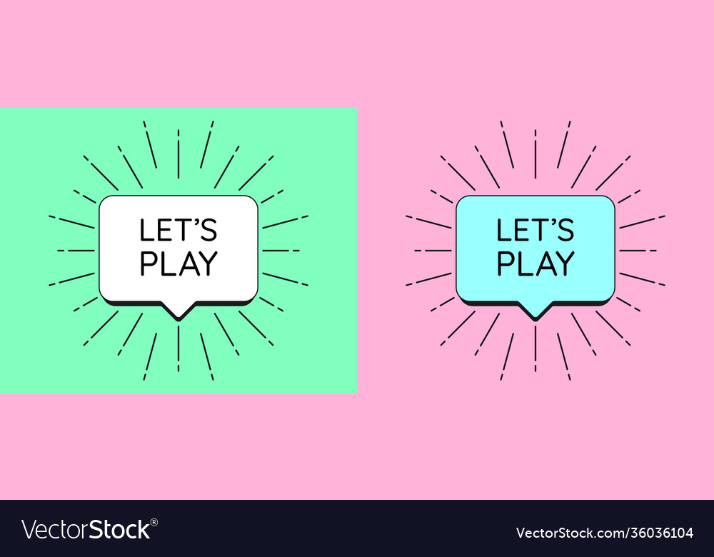 Poster with title lets play call to action vector image Poster with title lets play call to action