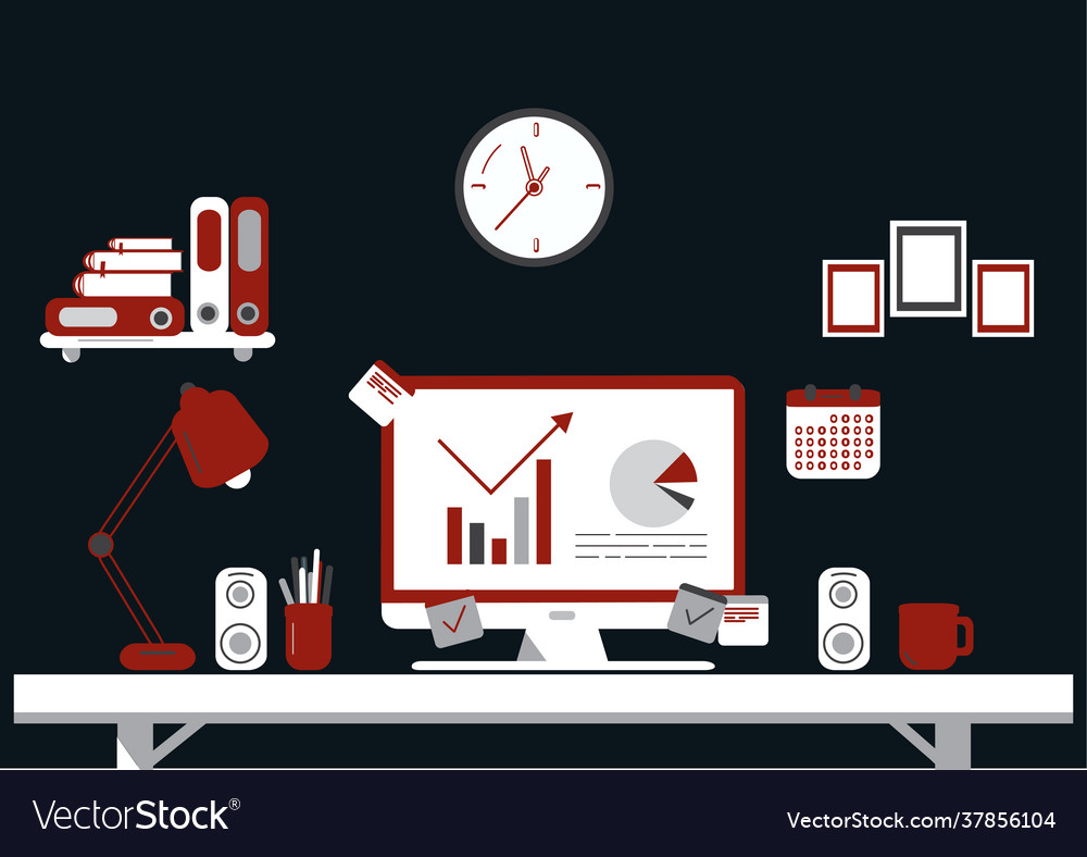 Set flat design elements workspace