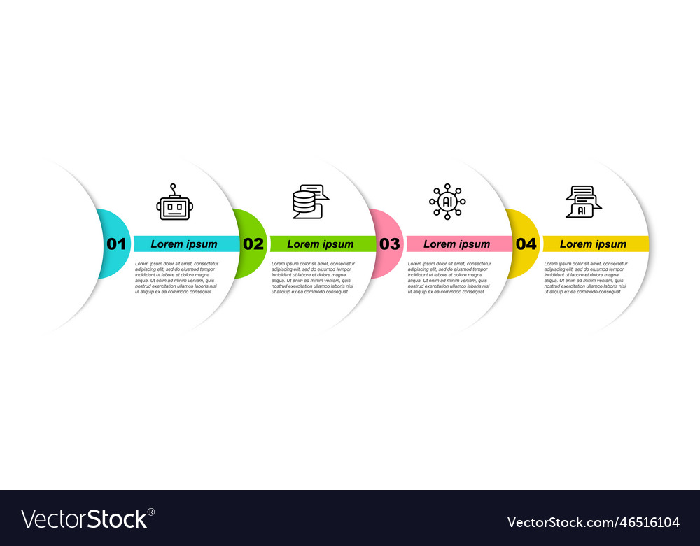 Set line artificial intelligence robot server vector image Set line artificial intelligence robot server