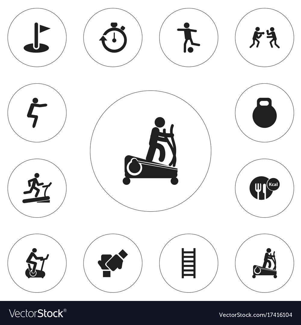 Set of 12 editable exercise icons includes