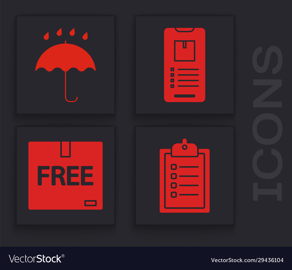 Set verification delivery list clipboard vector image Set verification delivery list clipboard
