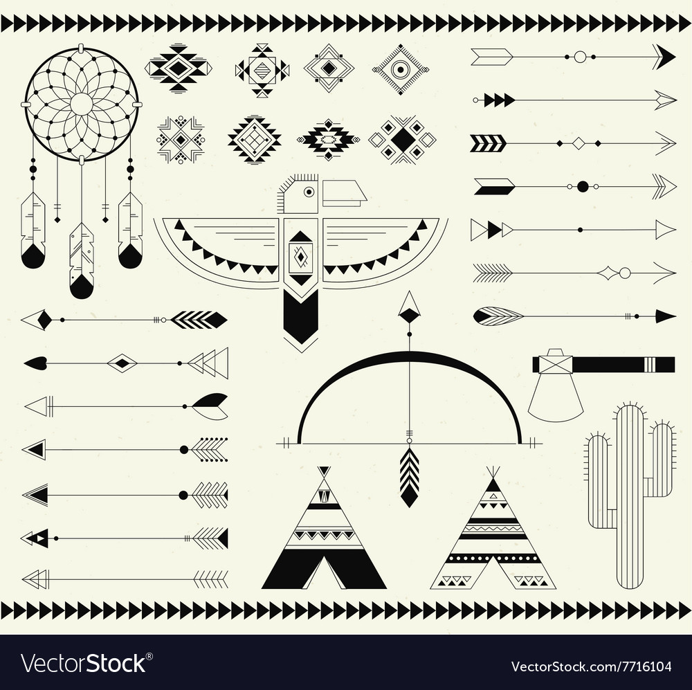 Tribal native american indian element Royalty Free Vector