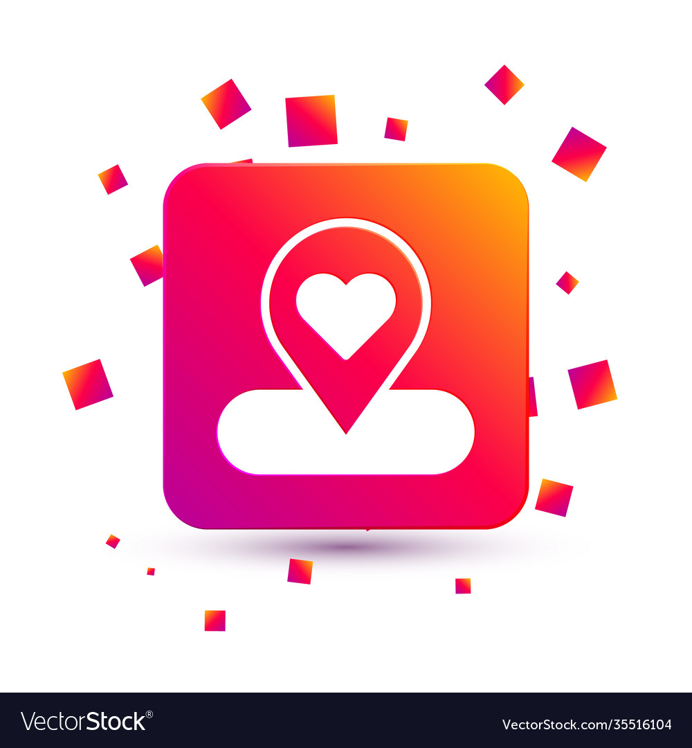 White map pointer with heart icon isolated vector image White map pointer with heart icon isolated