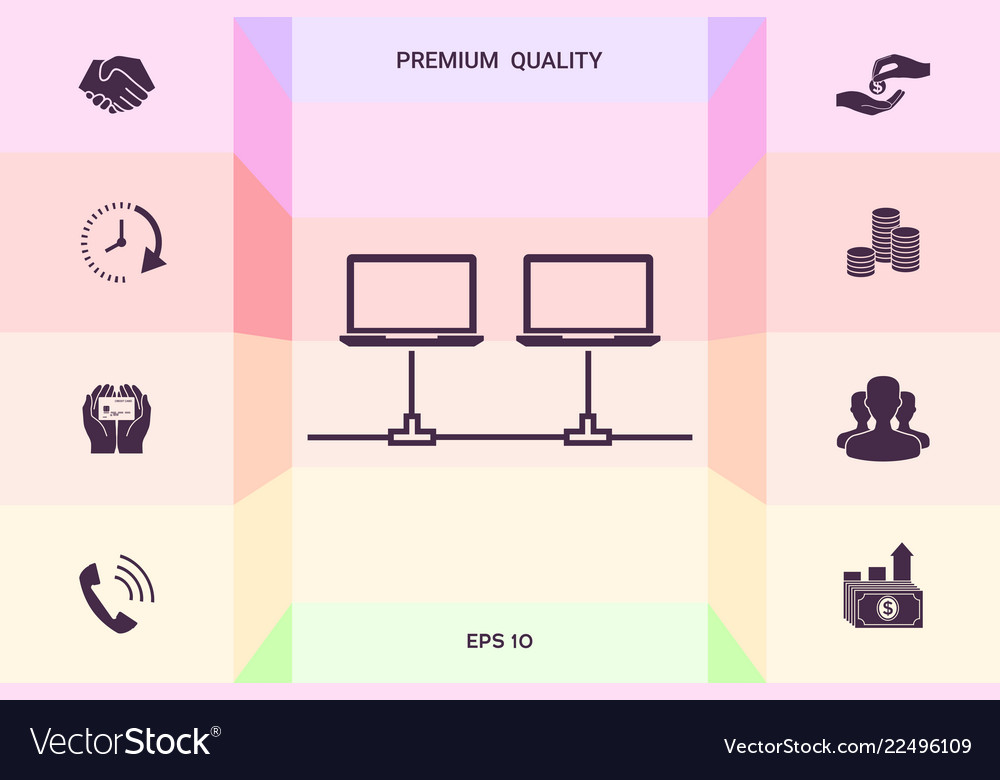 Computer network icon graphic elements