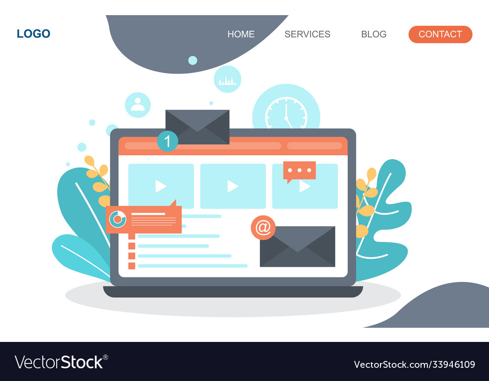 Create build website design web page project Vector Image Create build website design web page project