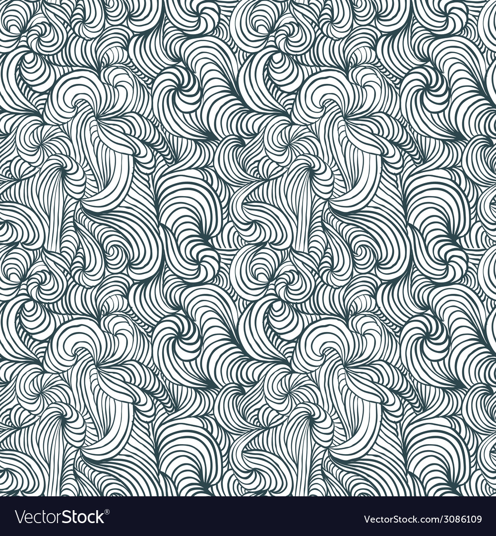 Curly lines seamless pattern