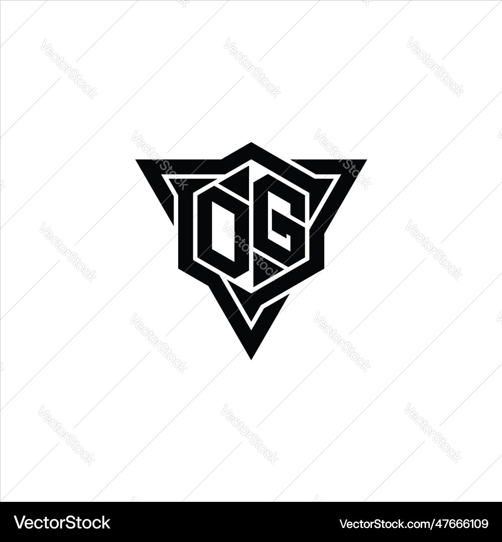 Dg logo monogram hexagon shape with triangle Vector Image