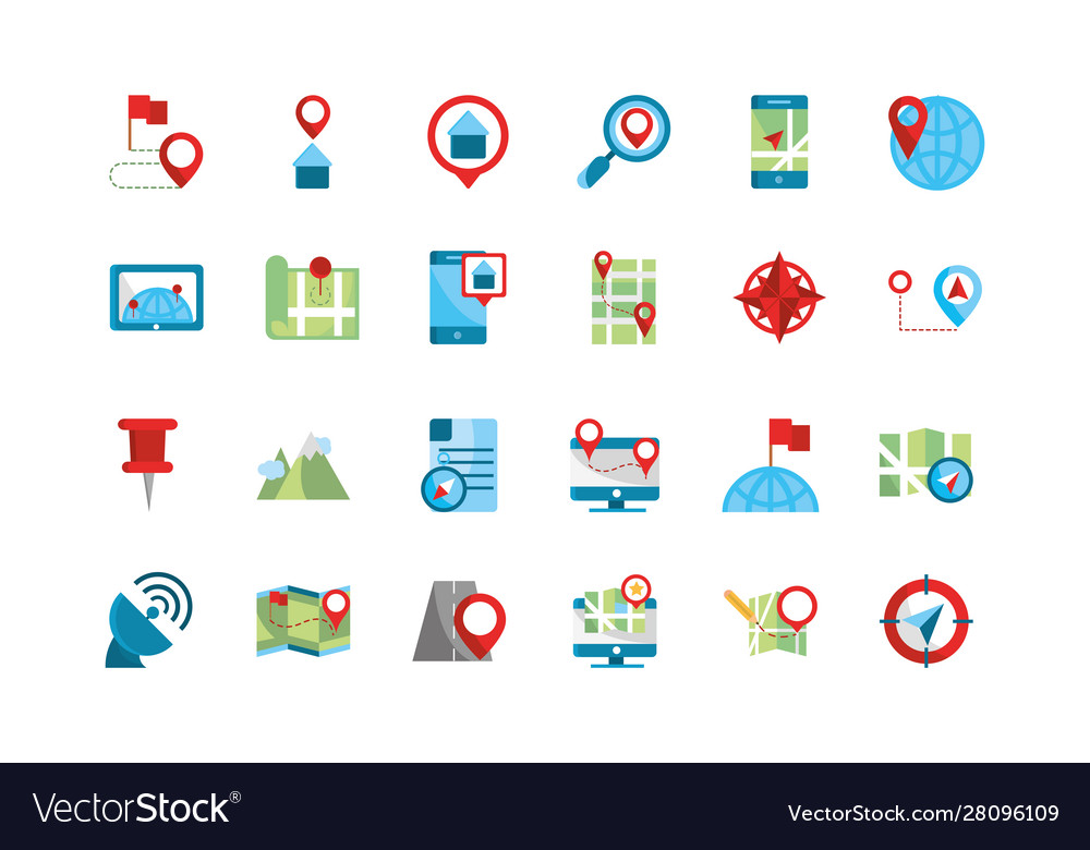 Gps map and navigation icons collection