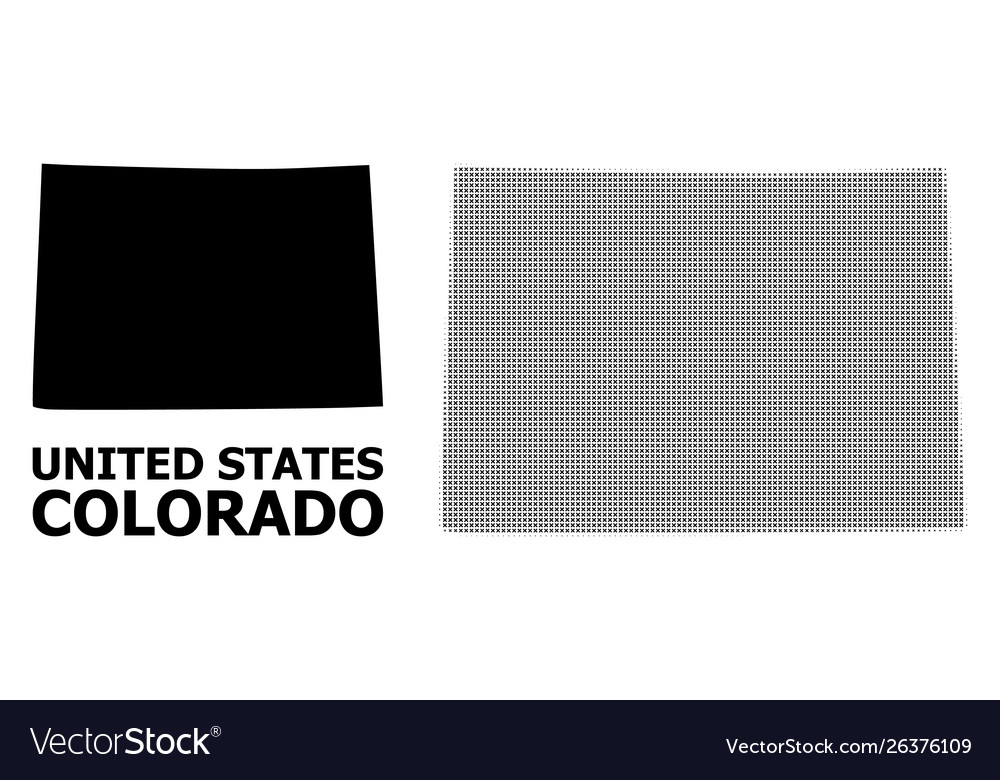 Halftone pattern and solid map colorado