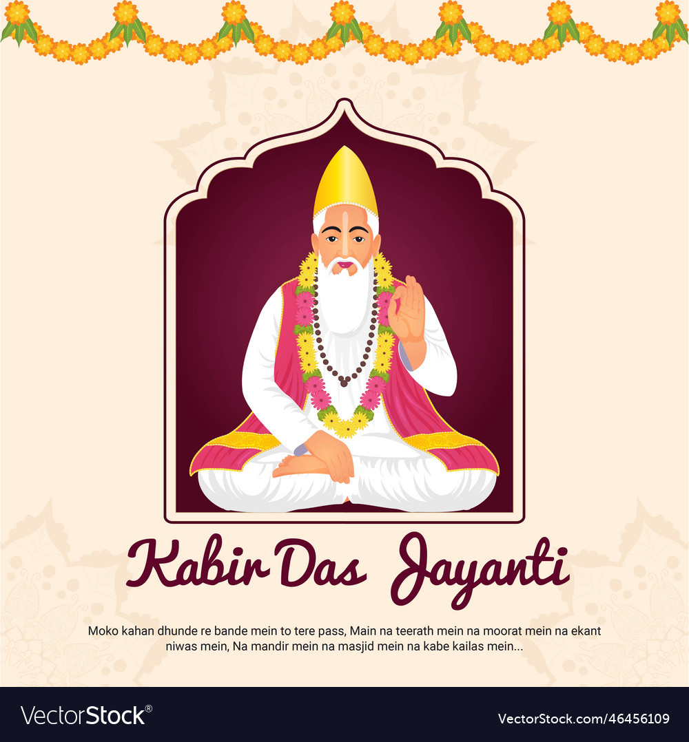 Happy kabir das jayanti banner design Royalty Free Vector